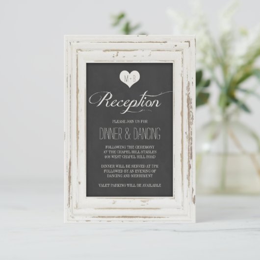 ホワイトフレ素朴ームチョークウェディングレセプション エンクロージャーカード (スタンド正面)