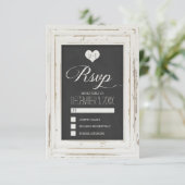 ホワイトフレ素朴ームチョークウェディングRSVPカード2 出欠カード (スタンド正面)