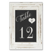 ホワイトフレ素朴ームチョークタイポグラフィテーブル番号 テーブルナンバー (正面)