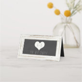 ホワイトフレ素朴ームチョーク結婚の座席表 プレイスカード (裏面)