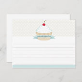 ホワイトフロステッドカップケーキレシピカード ポストカード (正面/裏面)