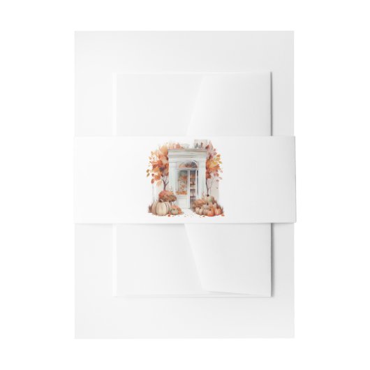 ホワイトフロントドア結婚秋 招待状ベリーバンド (正面例)