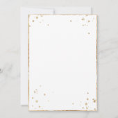 ホワイトフローラあじさいバラ金ゴールドエレガントな結婚式 招待状 (裏面)