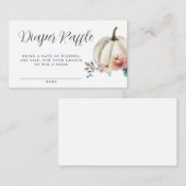 ホワイトフローラかぼちゃおむつラッフル エンクロージャーカード (正面/裏面)