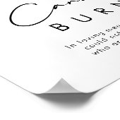 ホワイトフローラこのキャンドルバーンズ標識 ポスター (角)