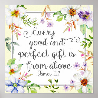 ホワイトフローラすべての良い完璧なギフト ポスター