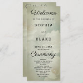 ホワイトフローラとアーミーグリーン結婚式 プログラム (正面/裏面)