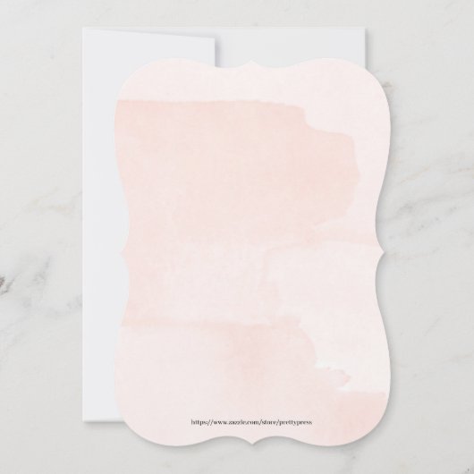 ホワイトフローラとピンクバプテスマ招待状 案内状 (裏面)