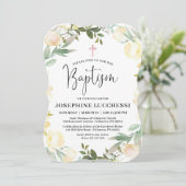 ホワイトフローラとピンクバプテスマ招待状 案内状 (スタンド正面)