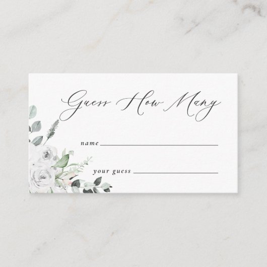 ホワイトフローラはシャワーゲームカードの数を推測 エンクロージャーカード (正面)