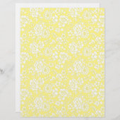 ホワイトフローライエローアーツ&クラフトスクラップブック紙 (正面/裏面)