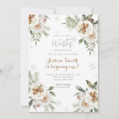 ホワイトフローラウィンターオネダーランド誕生日 招待状 (正面)