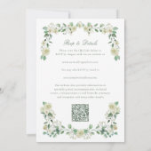 ホワイトフローラウォーターカラークレスト&モノグラム結婚ズ 招待状 (裏面)