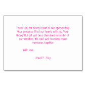 ホワイトフローラウッドテクスチ結婚ャのカーサンキュード テーブルナンバー (裏面)