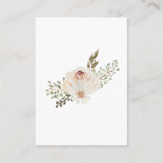 ホワイトフローラエレガントなウェディングエンクロージャカード エンクロージャーカード (裏面)