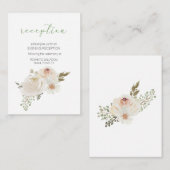 ホワイトフローラエレガントなウェディングエンクロージャカード エンクロージャーカード (正面/裏面)
