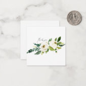 ホワイトフローラエレガントなウェディング空白のありがとう ノートカード (正面/裏面インサイチュ)