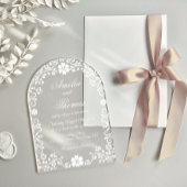 ホワイトフローラエレガントな結婚式 アクリル招待状