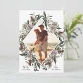 ホワイトフローラエレガントクリスマスフォトフレーム シーズンカード (スタンド正面)