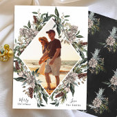 ホワイトフローラエレガントクリスマスフォトフレーム シーズンカード