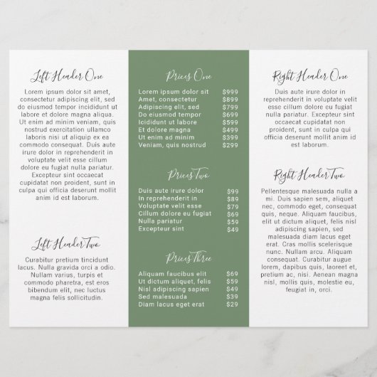 ホワイトフローラエレガントビジネス3折パンフレット (裏面)