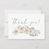 ホワイトフローラエレガントロマンチックフローラエレガント サンキューカード (正面)