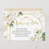 ホワイトフローラエンジェルベビー天国送信ベビー インビテーションポストカード (正面/裏面)
