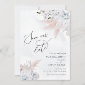 ホワイトフローラオーキッド&ダスティブルーコーラルビーチ セーブザデート (正面)