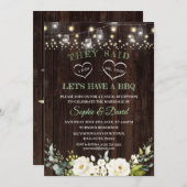 ホワイトフローラオールドバーンアフター結婚ウィズBBQ 招待状 (正面/裏面)