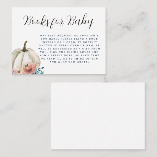 ホワイトフローラカボチャベビー エンクロージャーカード (正面/裏面)