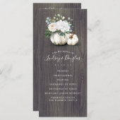 ホワイトフローラカボチャ秋の結婚式プログラム プログラム (正面/裏面)