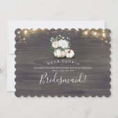ホワイトフローラカボチャ素朴ブリデスメイド提案 招待状 (正面)