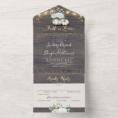 ホワイトフローラカボチャ素朴秋の結婚式 オールインワン招待状 (内側)