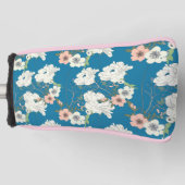 ホワイトフローラガーデンパターン ゴルフヘッドカバー (正面)