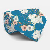 ホワイトフローラガーデンパターン ネクタイ (ロール)