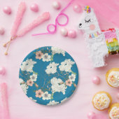 ホワイトフローラガーデンパターン ペーパープレート (パーティー)