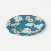 ホワイトフローラガーデンパターン ペーパープレート (アングル)