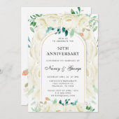 ホワイトフローラガーデン結婚50周年 招待状 (正面/裏面)