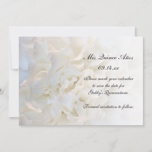 ホワイトフローラクインセアニラ日付を保存 セーブザデート (正面)