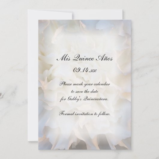 ホワイトフローラクインセアニラ日付を保存 セーブザデート (正面)