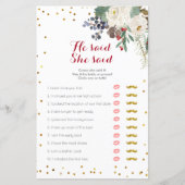 ホワイトフローラクリスマス彼は彼女はゲームカードを言った (正面)