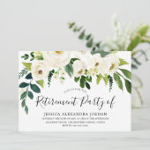 ホワイトフローラクリームビューティフルリタイオメントパーティー 招待状 (スタンド正面)