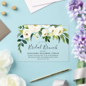 ホワイトフローラクリームブライダルシャワーブランチ アクリル招待状 (インサイチュ (ウェディング))