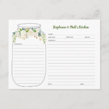 ホワイトフローラグリーナリーメイソンJARレシピカード
