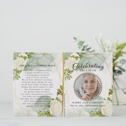 ホワイトフローラグリーンお祝いの生活プログラム (スタンド正面)