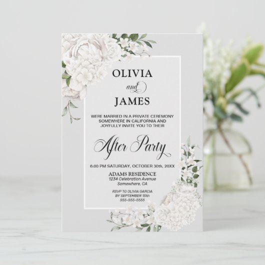 ホワイトフローラグ結婚レイのパーティー 招待状 (スタンド正面)