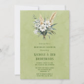 ホワイトフローラグ色彩の鮮やかリーン花嫁 招待状 (正面)