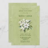 ホワイトフローラグ色彩の鮮やかロンのカップルのシャワー 招待状 (正面/裏面)