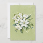 ホワイトフローラグ色彩の鮮やかロン結婚ズお祝い 招待状 (裏面)