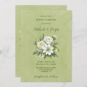 ホワイトフローラグ色彩の鮮やかロン結婚ズお祝い 招待状 (正面/裏面)